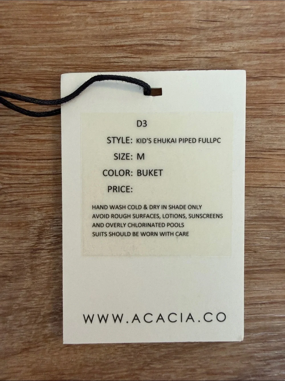 ACACIA- Kid’s Ehukai Piped Full Piece size M, NWT